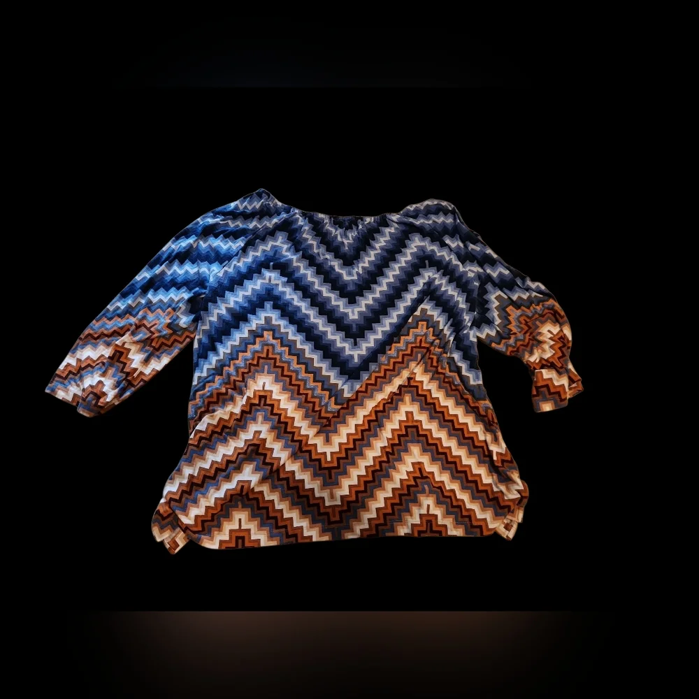 Ruby Rd large Chevron Patterned Women's Top - Picture 2 of 10